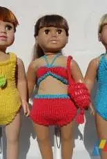 Frugal Knitting Haus - California Beachwear Collection for 18 inch doll by Ruth Braatz