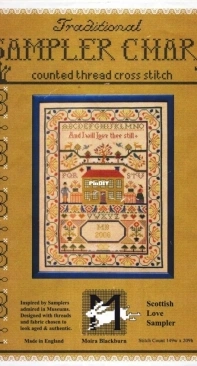 Moira Blackburn - Traditional Sampler Chart - Scottish Love Sampler