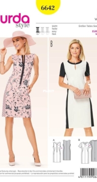 Burda Style - No 6642 - Dress - Sizes 34-44 - German, English, French, Dutch  Italian, Spanish, Swedish, Danish, Russian