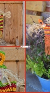 Mtinitoon - Martina Ecki / Müller - Scarecrow decorative stick - Dekostab Vogelscheuche Anton - German