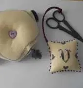 Biscornu and Scissors Fob