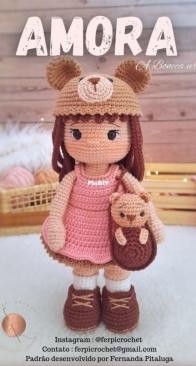 Boneca ursa Ferpi Crochet Portugues