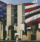 Artecy Cross Stitch - Twin Towers and American Flag
