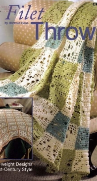 American School of Needlework ASN 1385 Filet Throws by Hartmut Hass