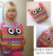 Crochet owl pillow (No71)by Evas Studio