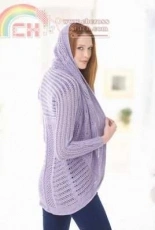 Lion Brand Yarn-L32363-Lacework Cardigan-Free
