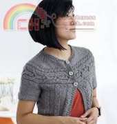Patons-Cardigan with cabled yoke