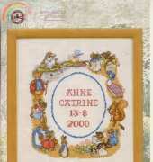 Permin of Copenhagen 12-0355 - Beatrix Potter - Birth Sampler