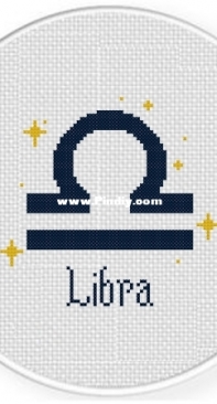 Daily Cross Stitch - Libra Zodiac Sign