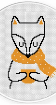 Daily Cross Stitch - Cozy Scarf Fox
