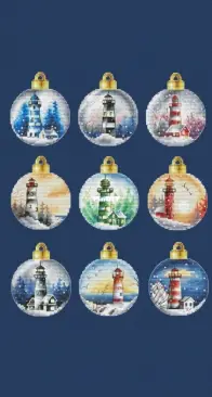 Christmas Baubles. Lighthouses 3 Cross Stitch Pattern by Toma Reznichenko