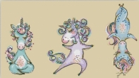 Little Room in the Attic - Yoga Unicorns by Maria Demina