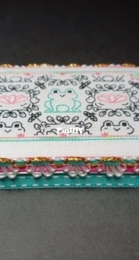 Blackwork Frog on Altoid Tin - Trunky Stitches