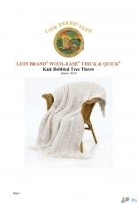 Lion Brand Yarn-50258-Knit Bobbled Tree Throw-Free