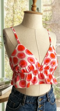 Tie Back Ruffle Hem Cami Top - June Pattern Studio
