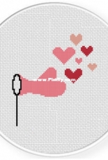 Daily Cross Stitch - Blowing Bubble Hearts