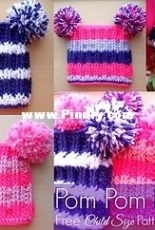 Stitch11 - Corina Gray - Child Size Pom Pom Beanie - Free