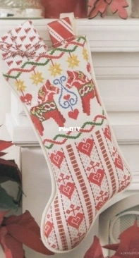 Dala Horse Stocking from A Cross-Stitch Christmas 2014 A Heartwarming Holiday XSD