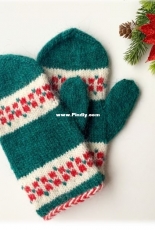 Poinsettia Mittens by Oomieknits/Karen Borrel - Free