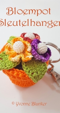 Yvonnes Crochet Art - Yvonne Blanker - Flowerpot Keyring - Bloempot Sleutelhanger - Dutch