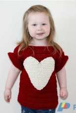 Freya Esme Collection - Pale Rose Crochet - Toddler Heart Sweater