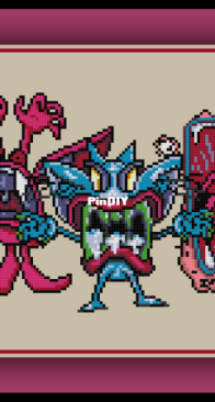 Cross Stitch Quest - Aaahh!!! Real Monsters - Krumm, Ickis, Oblina - Free