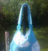 Sac granny 22 carrés turquoise et blanc