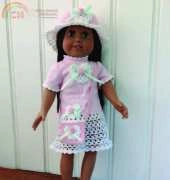 Maggies Crochet Rose t-shirt dress set for 18 inch doll