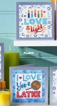 Hanukkah Cards by Emma Congdon from The World of Cross Stitching TWOCS 325 PCS + XSD