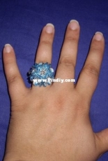 Anillo cúpula forrada aguamarina