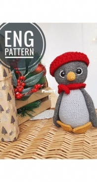 Rizhik toys - crochet penguin  - English