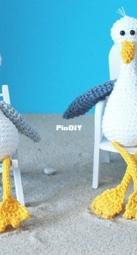 Frollein Haekelfein - Daniela Bonicke - Pair of seagulls - Möwenpaar - German
