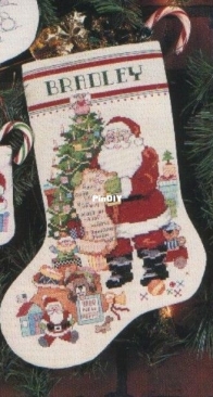 Hes Making A List Stocking by Linda Gillum from American School of Needlework 3547 - Christmas Stockings XSD