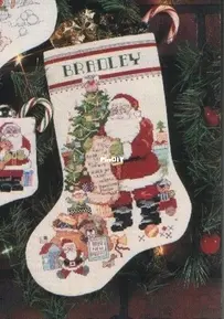 Hes Making A List Stocking by Linda Gillum from American School of Needlework 3547 - Christmas Stockings XSD