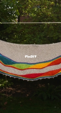 Rainbow Relay Shawl by Jane Murison