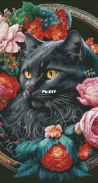 Cat in flowers by Evgenia Nicotina