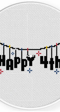 Daily Cross Stitch - Happy 4th Clothesline - FREE