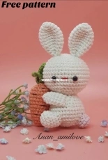 Anan Amilove - An An Craft - Trần Thị Hạnh - Huyền Trần - Amigurmi keychain Rabbit - Free