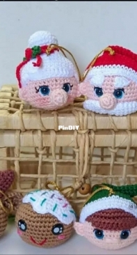 Artes em Linha - Danielle Vitor - Christmas Ornaments - Enfeites de Natal - Portuguese