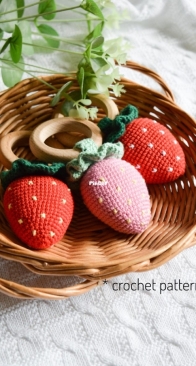 Cozy Toy Designs - Strawberry Rattle - English