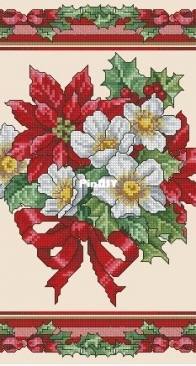 Christmas Roses Pillow by Donna Vermillion Giampa from Just Cross Stitch December 2009 XSD