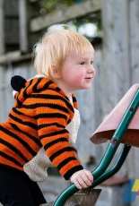 Ingrid is a Tiger Cardigan by Elin Brissman-Free