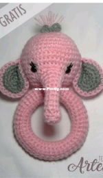 Tejiendo con Artemisa - Daniela López - Elephant rattle - Sonajero elefante - Spanish - Free