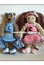 Tilda and Filur - Susanne Fagelberg - Cheerleader Clothes to Tilda Bear and Wilma Doll