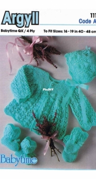 QK Matinee Jacket Bonnet Bootees Mittens by argyll 111 code a
