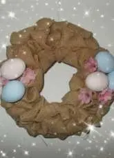 My burlap Easter wreath