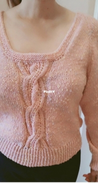 #11 Squared Neck Cable Raglan by Yuko Nagakura-Free