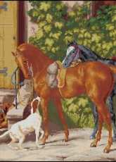 Zolotoe Runo FM-020 Horses at the Entrance