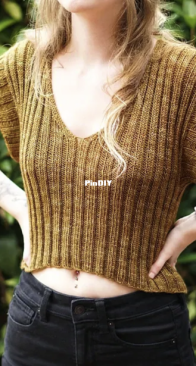 Ripple Crop Top - Light Fingering by Jessie Mae Martinson - Jessie Maed Designs