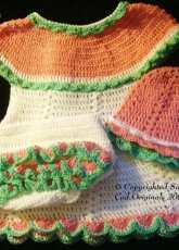 Sandys Cape Cod Originals - Sandy Powers -Watermelon Dress Sunhat Diaper Cover